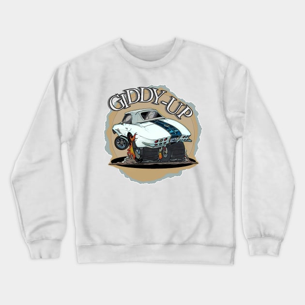 Giddy-Up - 1965 Vette Crewneck Sweatshirt by Wilcox PhotoArt